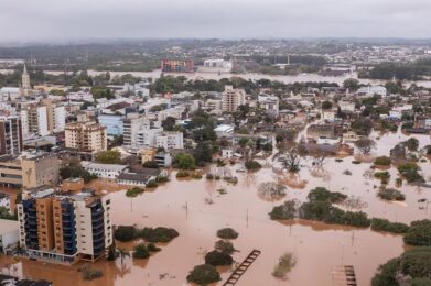 Enchente do Rio Taquari na cidade de Lajeado (RS). Foto: marcelocaumors/Instagram